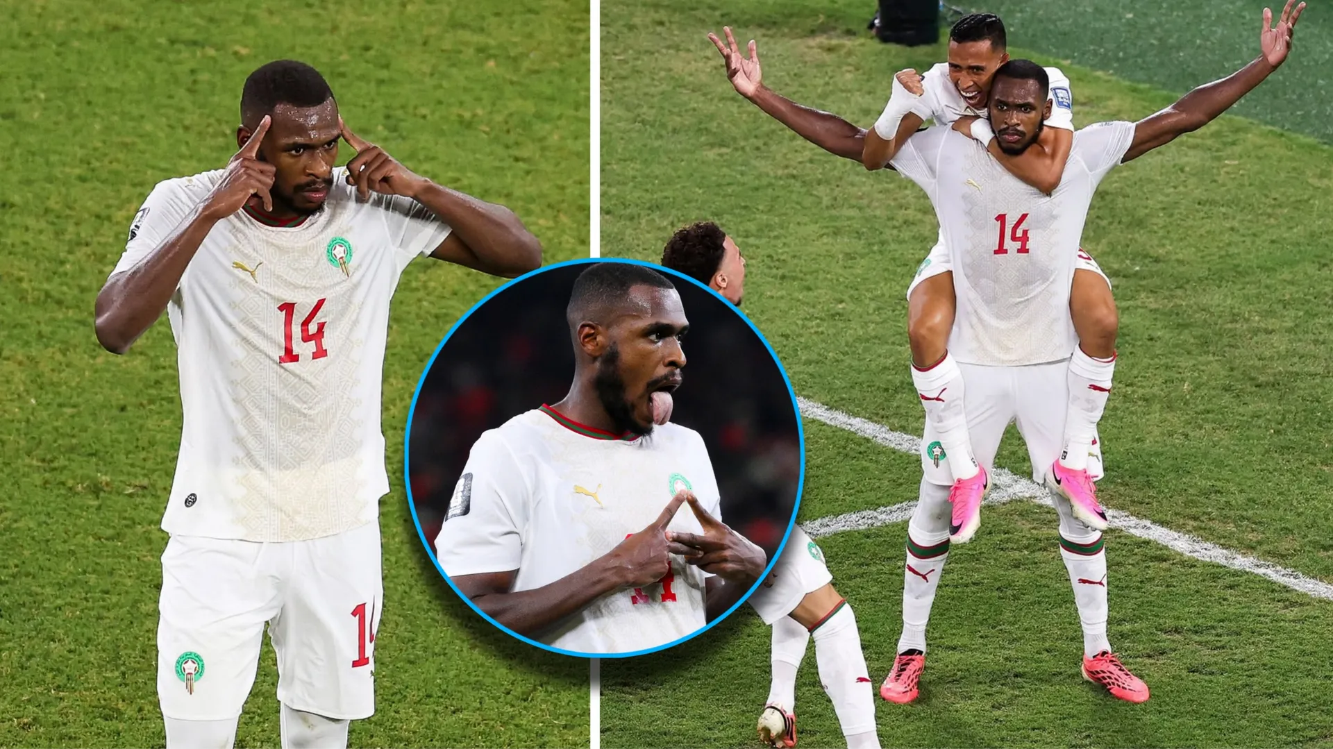 ৯১ মিনিটে ইসা ডিওপের সমতা ফেরানো গোলের পর উদযাপন